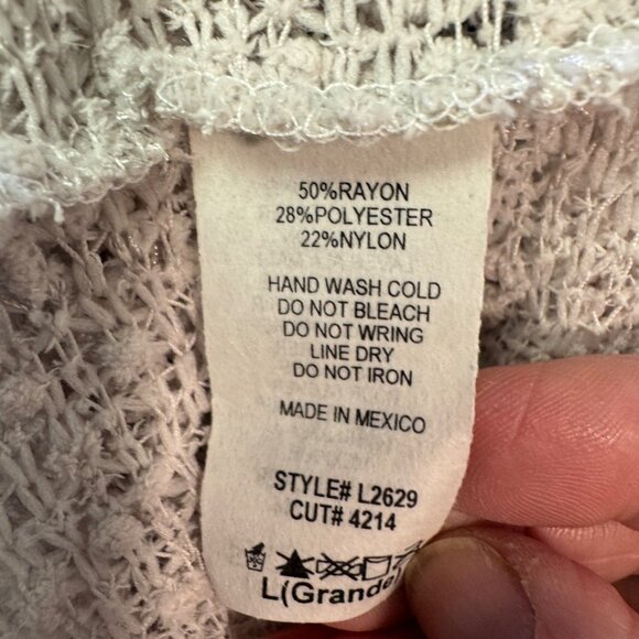 Ginger G Womens Size Large Light Beige Textured Knit Sweater Long Sleeve - Picture 7 of 8